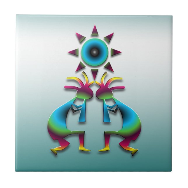 2 Kokopelli #41 Ceramic Tile (Front)