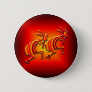 2 Kokopelli #73 6 Cm Round Badge