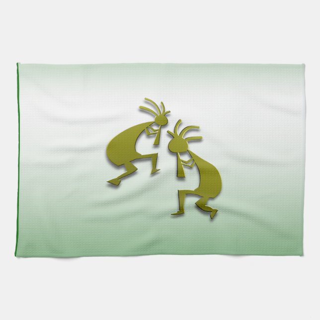 2 Kokopelli #81 Tea Towel (Horizontal)