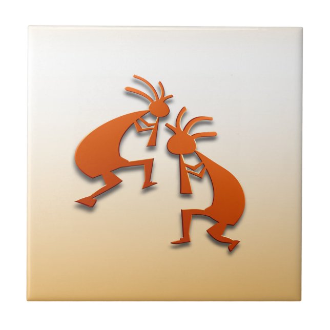 2 Kokopelli #82 Ceramic Tile (Front)