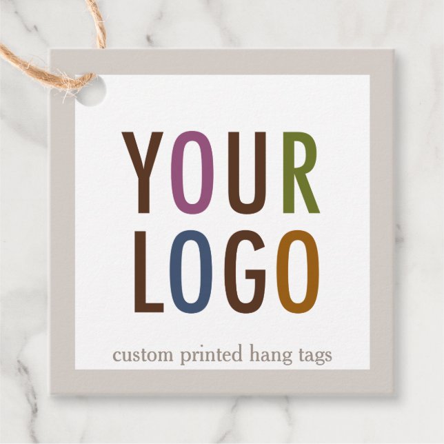2" Kraft Square Hang Tags with String Custom Logo (Front)