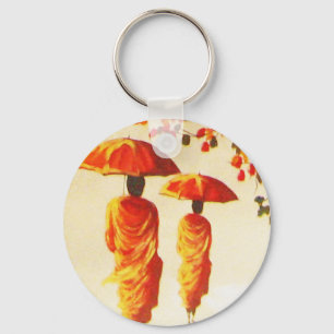 2 Laotian Buddhist Monks Key Ring