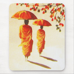2 Laotian Buddhist Monks Mouse Pad