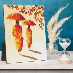2 Laotian Buddhist Monks Plaque