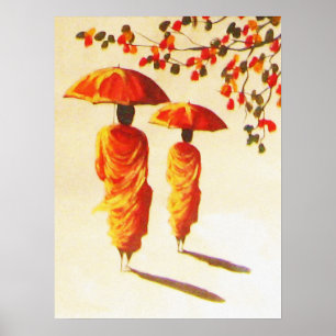 2 Laotian Buddhist Monks Poster
