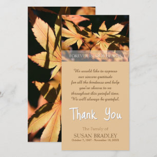 2 leaves in Autumn Sympathy Thank You Card
