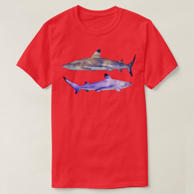 2 Lesser Blacktip Shark T-Shirt (Design Front)