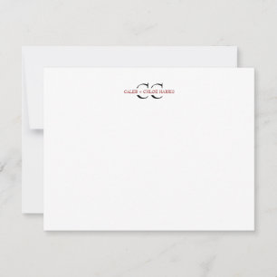 2 Letter Monogram Couple Initials Wedding Red Card