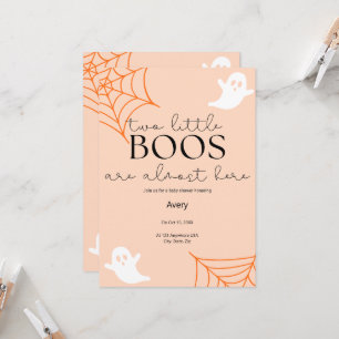 2 Little Boos Twin Baby Shower Invitation
