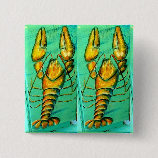 2 lobster green square button (Front)