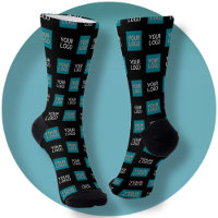 2 Logo's Simple Repeating Logo | Black Socks