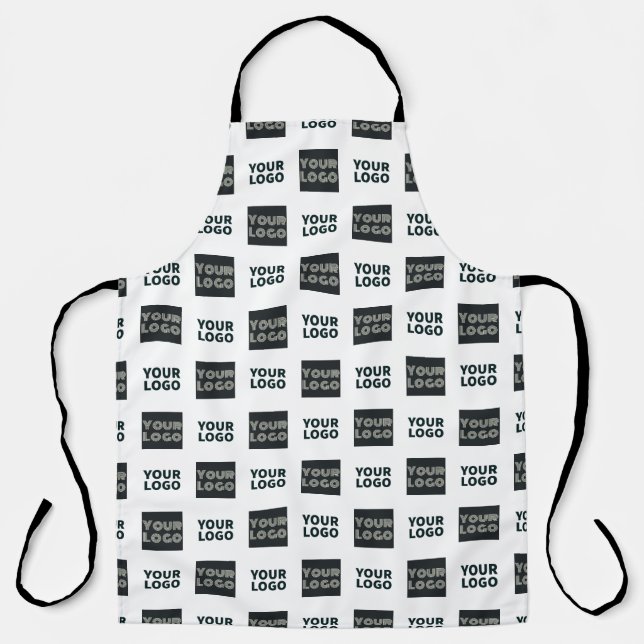 2 Logo's Simple Repeating Logo | White Apron (Front)