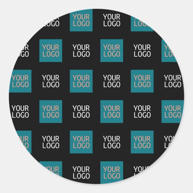 2 Logo's Simple Repeating Logo | White Classic Round Sticker (Front)