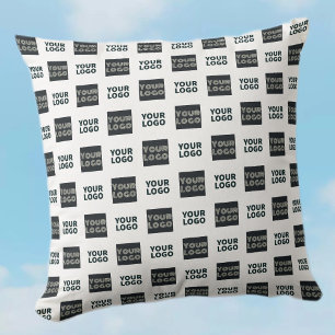 2 Logo's Simple Repeating Logo   White Cushion