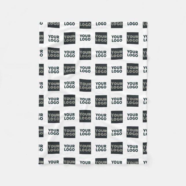 2 Logo's Simple Repeating Logo | White Fleece Blanket (Front)