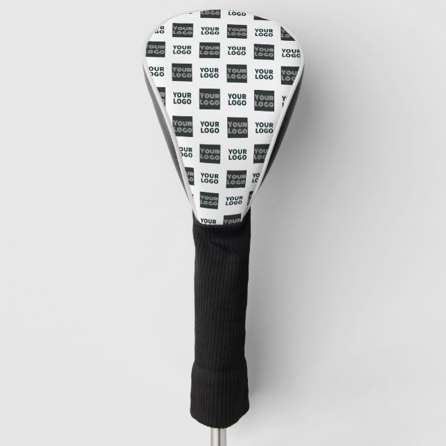 2 Logo's Simple Repeating Logo | White Golf Head Cover (Front)