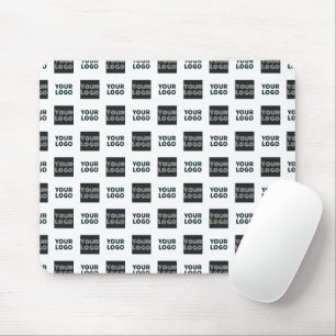 2 Logo's Simple Repeating Logo White Mouse Pad