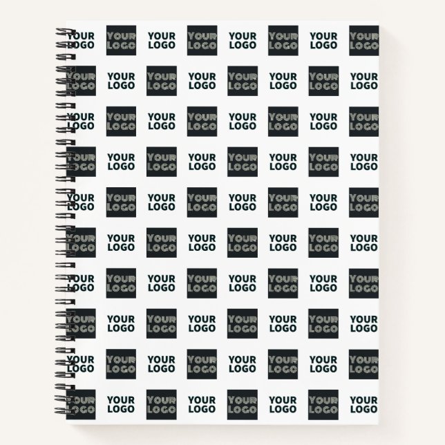 2 Logo's Simple Repeating Logo | White Notebook (Front)