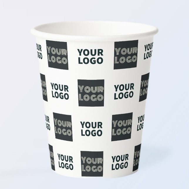 2 Logo's Simple Repeating Logo | White Paper Cups (Creator Uploaded)