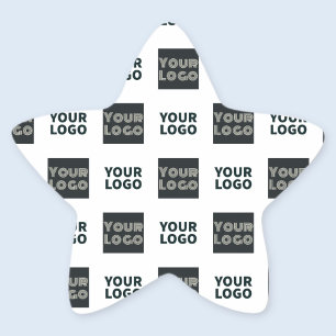 2 Logo's Simple Repeating Logo   White Star Sticker