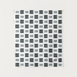 2 Logo's Simple Repeating Logo   White Tapestry