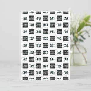 2 Logo's Simple Repeating Logo White Thank You Card
