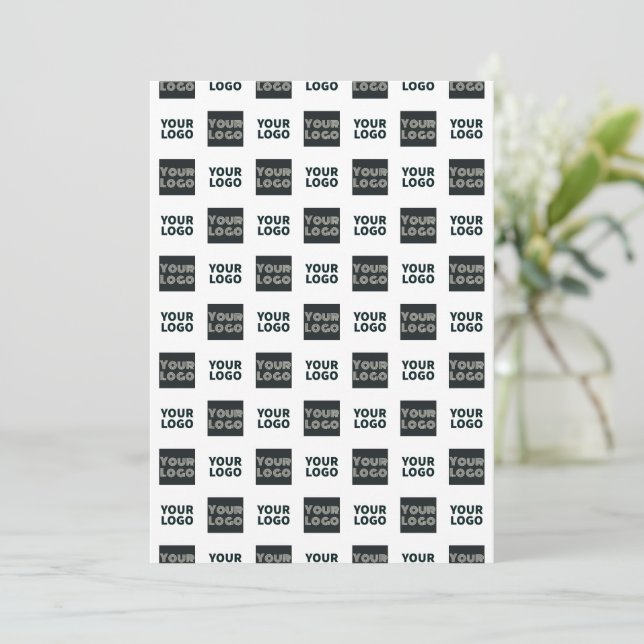 2 Logo's Simple Repeating Logo | White Thank You Card (Standing Front)