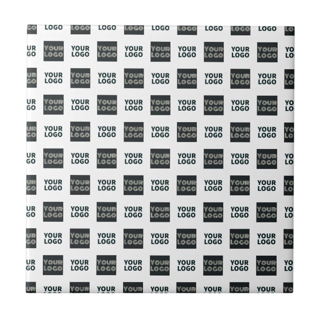 2 Logos Simple Repeating Logos | White Ceramic Tile (Front)