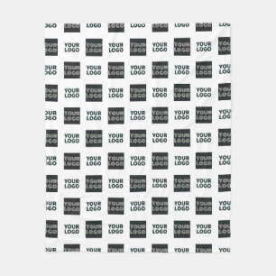 2 Logos Simple Repeating Logos   White Fleece Blanket