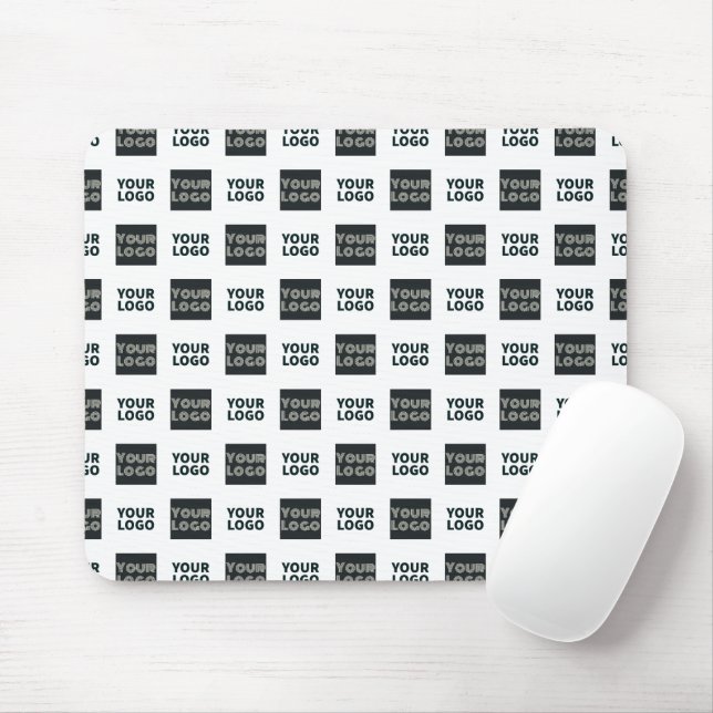 2 Logos Simple Repeating Logos | White Mouse Pad (With Mouse)