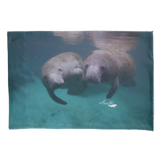 2 Manatee Friends pillowcase