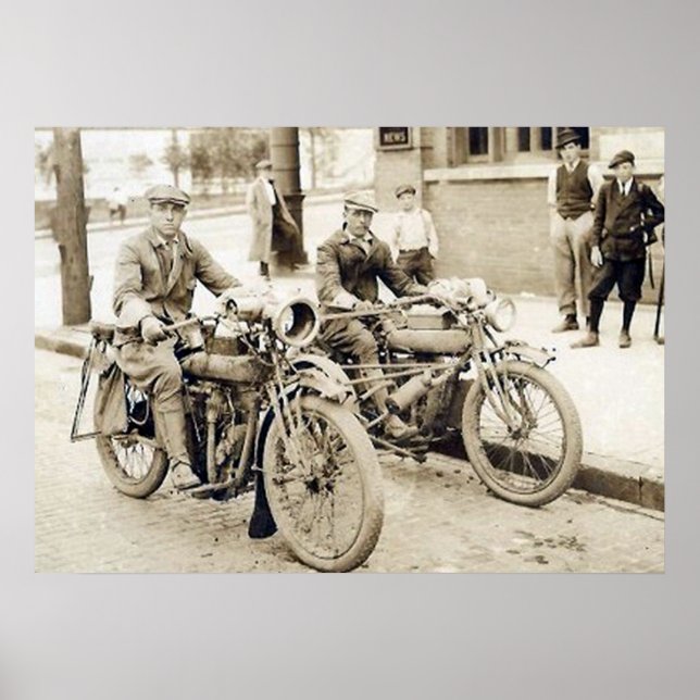 2 men on motorcycles huge poster (Front)