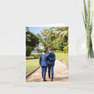 2 Men walking Holding Each other - design by rqst Card