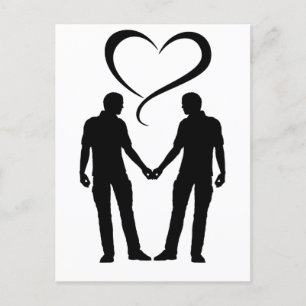 2 men with love   Gay men Pride Postcard