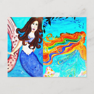 2 mermaid postcard