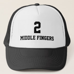 2 Middle Fingers Trucker Hat