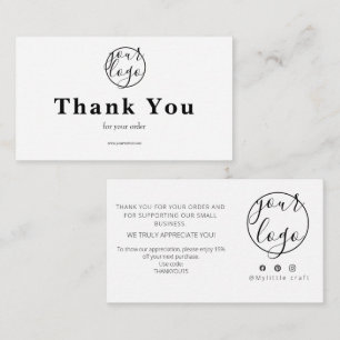 2. Modern Business Thank You Card Packaging Insert