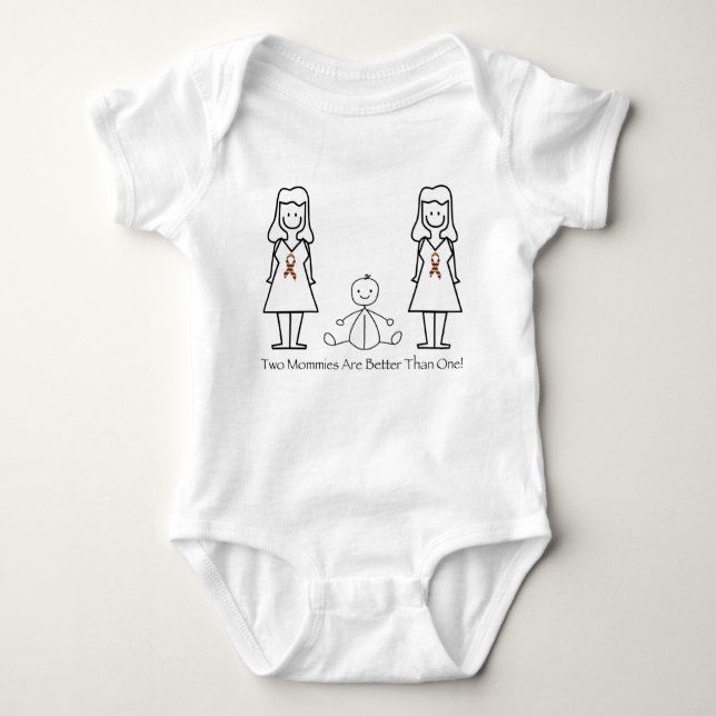 2 Moms Are Better Than 1 Baby Bodysuit (Front)