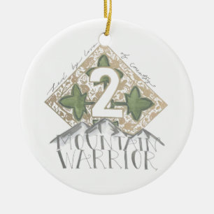 2 Mountain Warrior Post-Its Ceramic Ornament