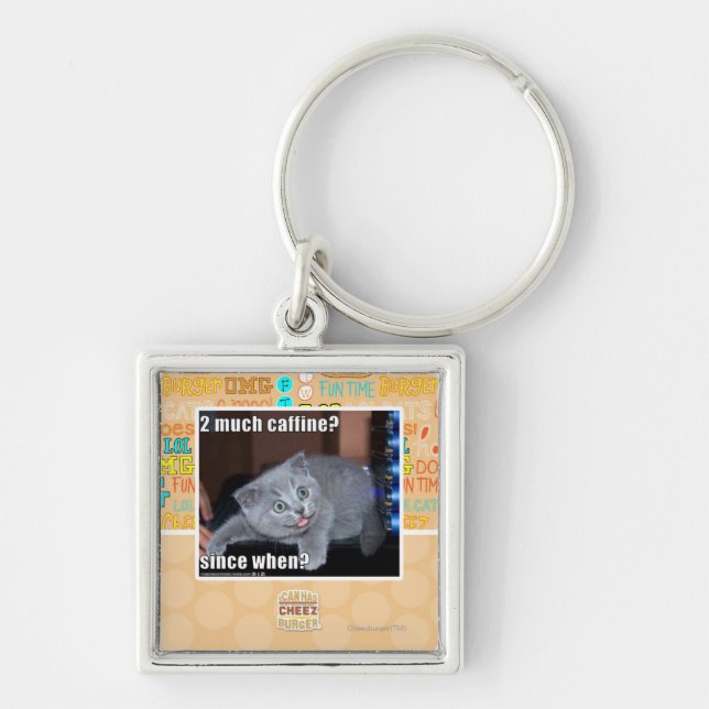2 much caffine? key ring (Front)