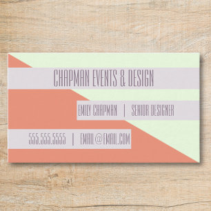 2 Name Card   Modern Geometric Colour Block