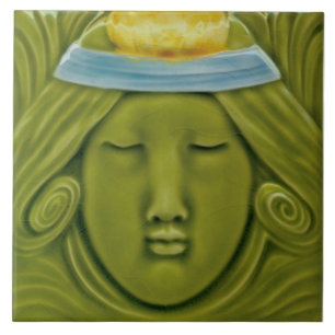 #2 of 3 Repro German Art Nouveau Jugendstil Ceramic Tile