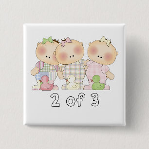 2 of 3 Triplet Cuties 15 Cm Square Badge