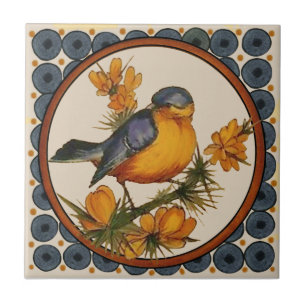 #2 of 5 Repro 1890s Doulton Lambeth Hand painted Ceramic Tile