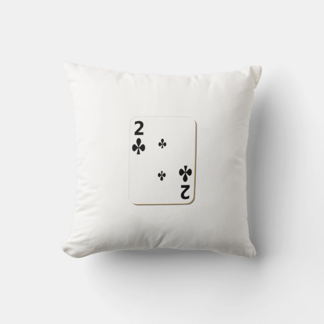 2 of Clubs Playing Card Cushion (Front)