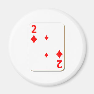 2 of Diamonds Playing Card Magnet