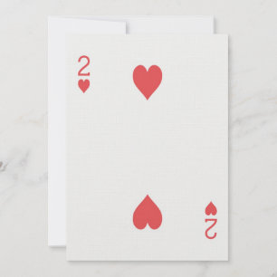 2 of Hearts Playing Card Casino Anniversary Invite