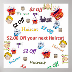 $2. Off Your Next Haircut Poster Matte