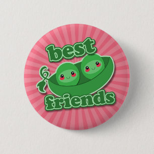 2 PEAS  BEST FRIENDS 6 CM ROUND BADGE