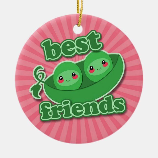 2 PEAS  BEST FRIENDS CERAMIC TREE DECORATION (Front)